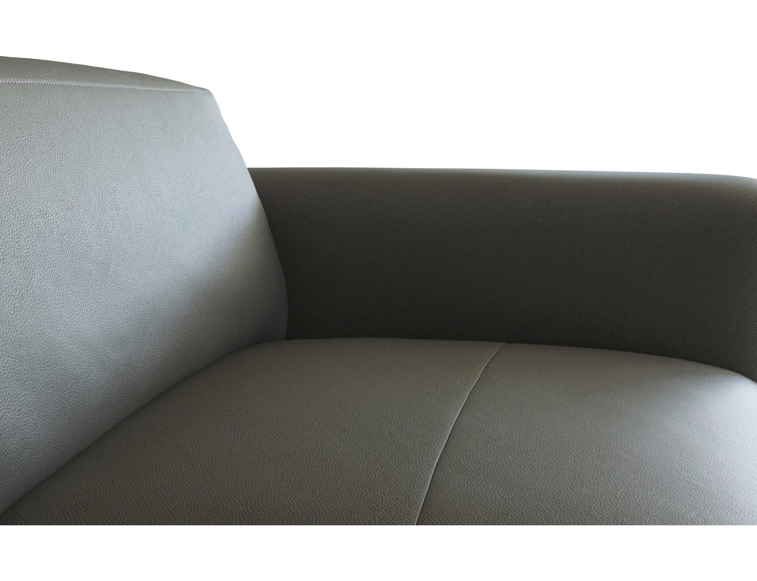 2,5-SITZER Dunkelgrau Echtleder  - Dunkelgrau/Schwarz, Design, Leder/Holz (219/73/102cm) - Livetastic