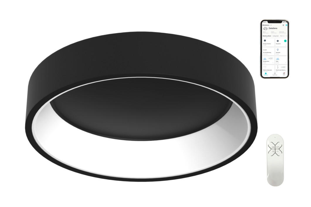 LED-DECKENLEUCHTE 60/60/12 cm   - Schwarz, Design, Kunststoff (60/60/12cm) - P & B
