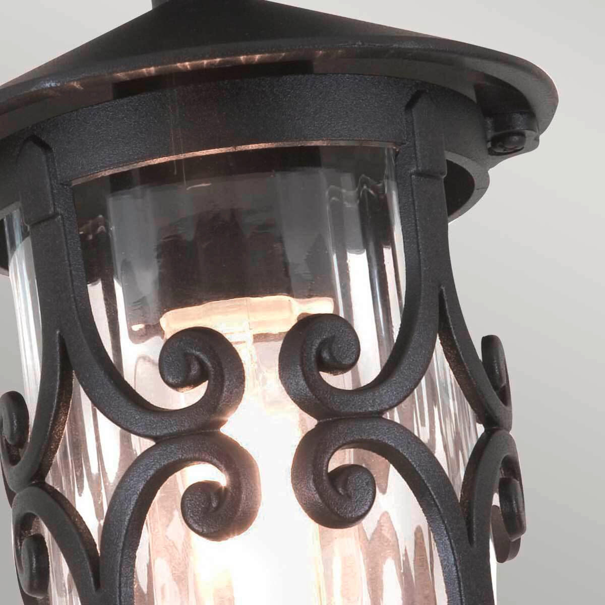 AUßENDECKENLEUCHTE Hereford 15/26 cm   - Schwarz, KONVENTIONELL, Glas/Metall (15/26cm) - Elstead Lighting