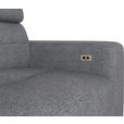 ECKSOFA Grau Chenille  - Schwarz/Grau, KONVENTIONELL, Textil/Metall (178/264cm) - Hom`in