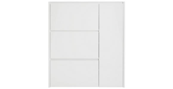 SCHUHSCHRANK 99,7/113,7/28 cm - Weiß, Design, Glas/Holzwerkstoff (99,7/113,7/28cm) - Voleo