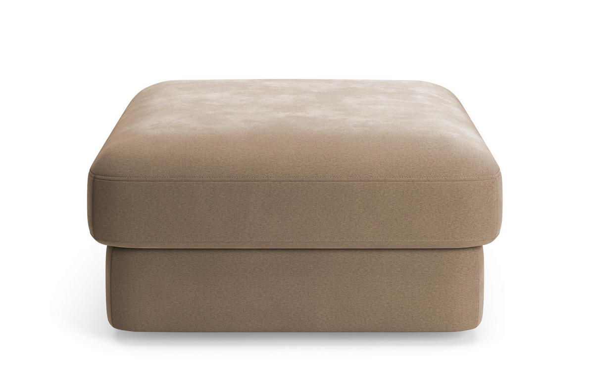 HOCKER FABIO E Mikrofaser Braun  - Schwarz/Braun, MODERN, Kunststoff/Textil (97/46/97cm) - Sit & More