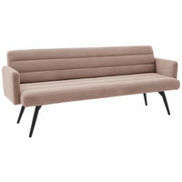 SITZBANK 216/86/68 cm  in Taupe  - Taupe/Schwarz, Design, Textil/Metall (216/86/68cm) - Dieter Knoll