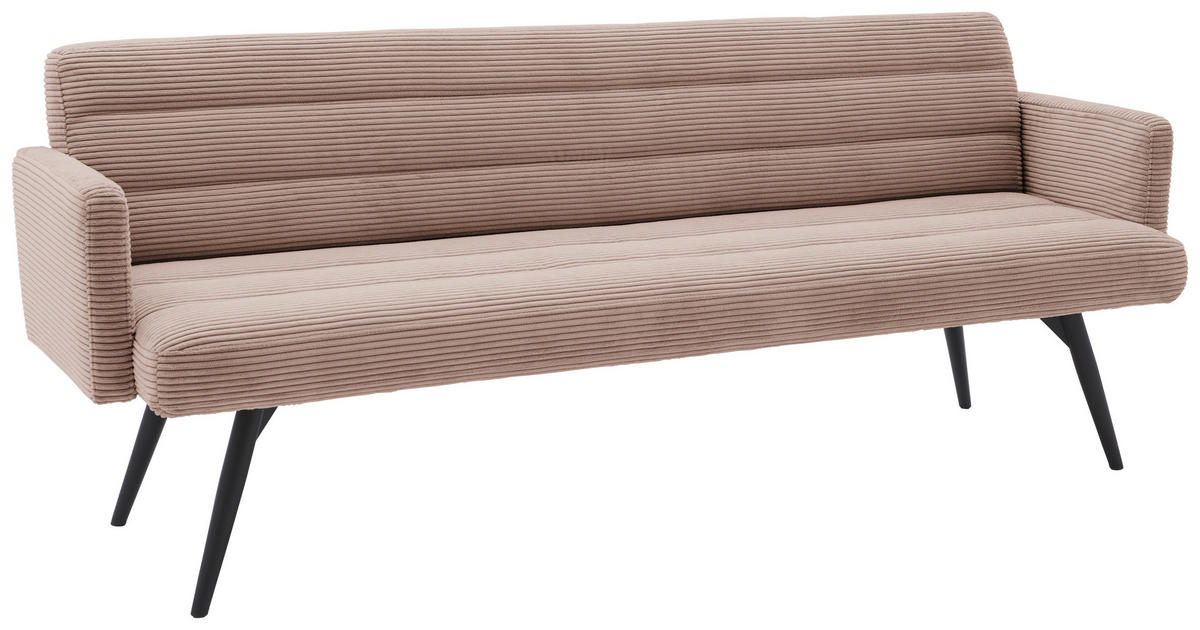 SITZBANK 216/86/68 cm  in Taupe  - Taupe/Schwarz, Design, Textil/Metall (216/86/68cm) - Dieter Knoll