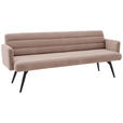 SITZBANK 216/86/68 cm  in Taupe  - Taupe/Schwarz, Design, Textil/Metall (216/86/68cm) - Dieter Knoll
