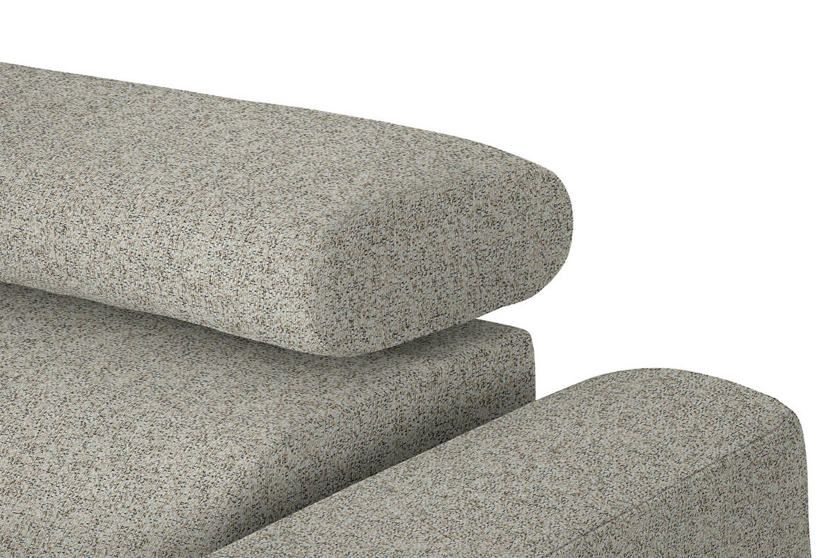 ECKSOFA in Struktur Greige  205/280 cm  - Greige/Schwarz, Design, Textil/Metall (205/280cm) - Xora