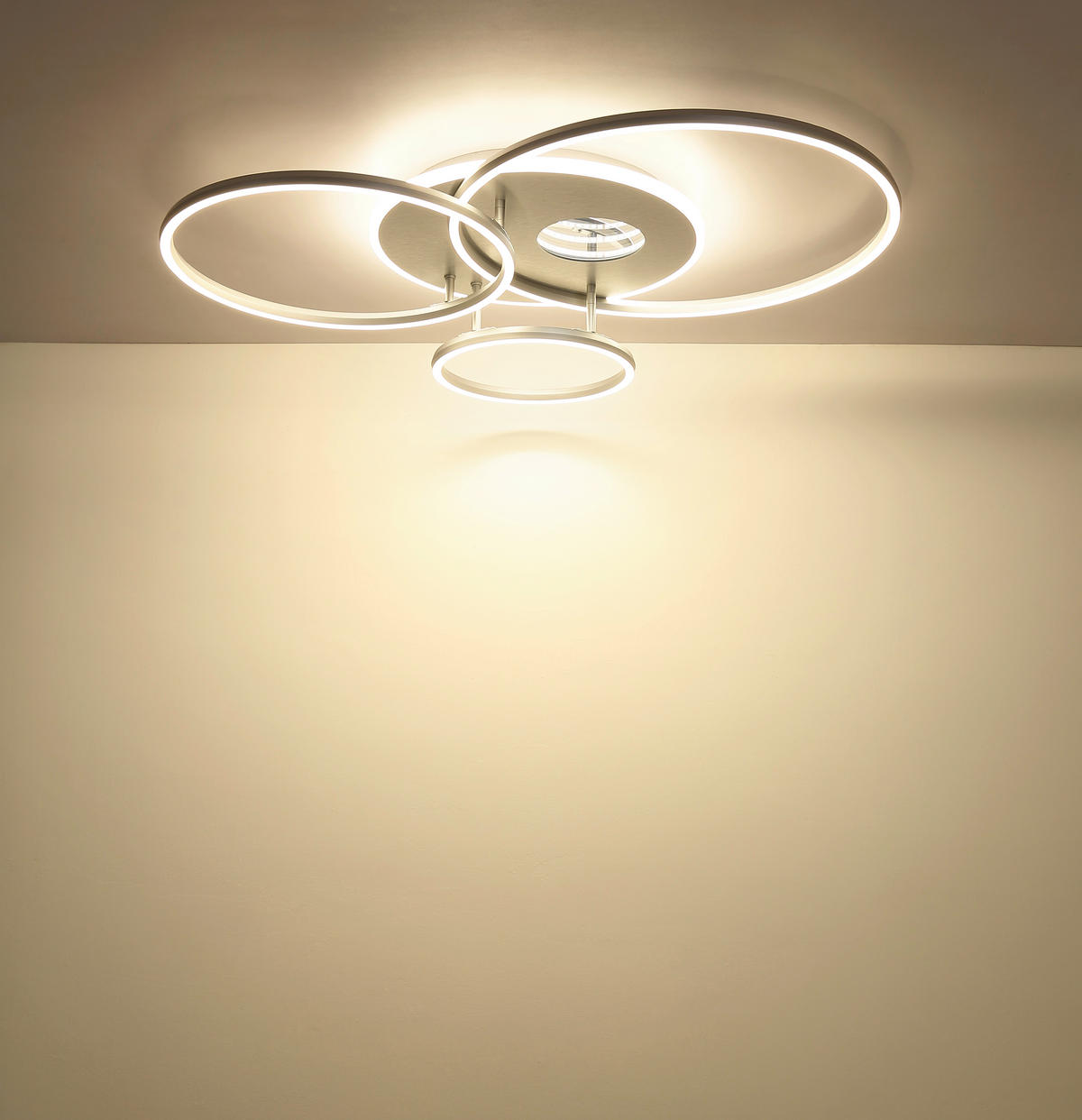 LED-DECKENLEUCHTE 90/70/13 cm   - Silberfarben/Weiß, Design, Kunststoff/Metall (90/70/13cm) - Globo