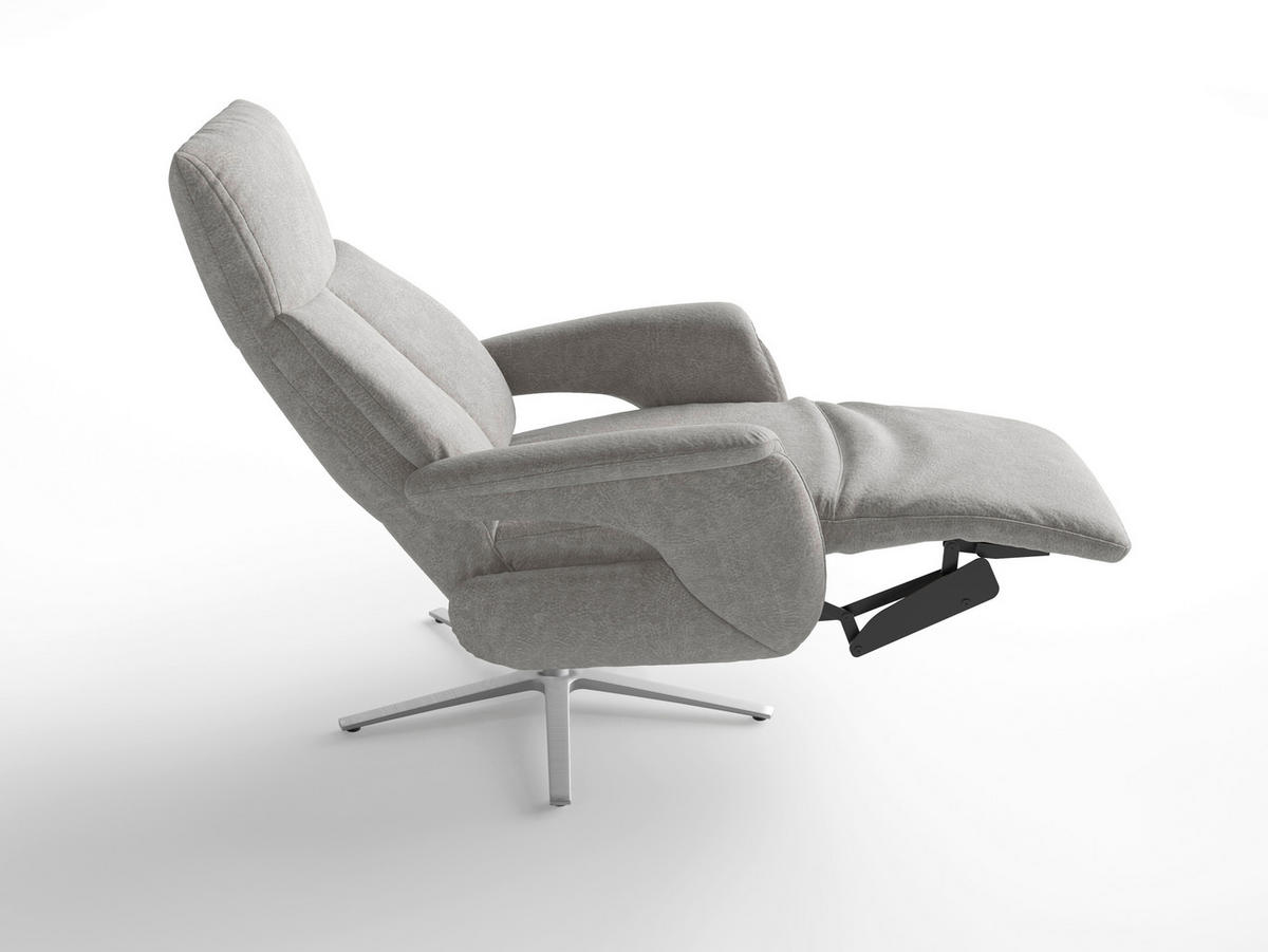 RELAXAČNÉ KRESLO, textil, sivá - sivá/strieborná, Basics, kov/textil (75/110/85cm) - Sit & More