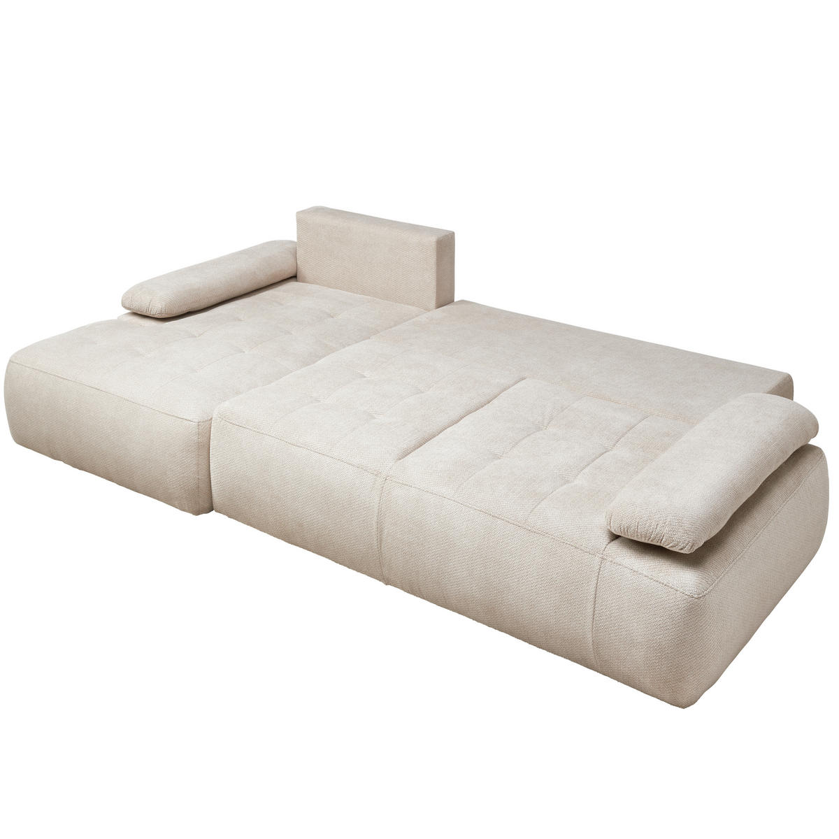 ECKSOFA Naturfarben Webstoff  - Schwarz/Naturfarben, KONVENTIONELL, Kunststoff/Textil (162/282cm) - Carryhome