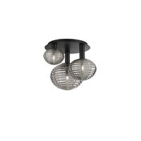 DECKENLEUCHTE Luce Ambiente e Design 39/53,5/48 cm   - Schwarz, Trend, Glas/Metall (39/53,5/48cm)