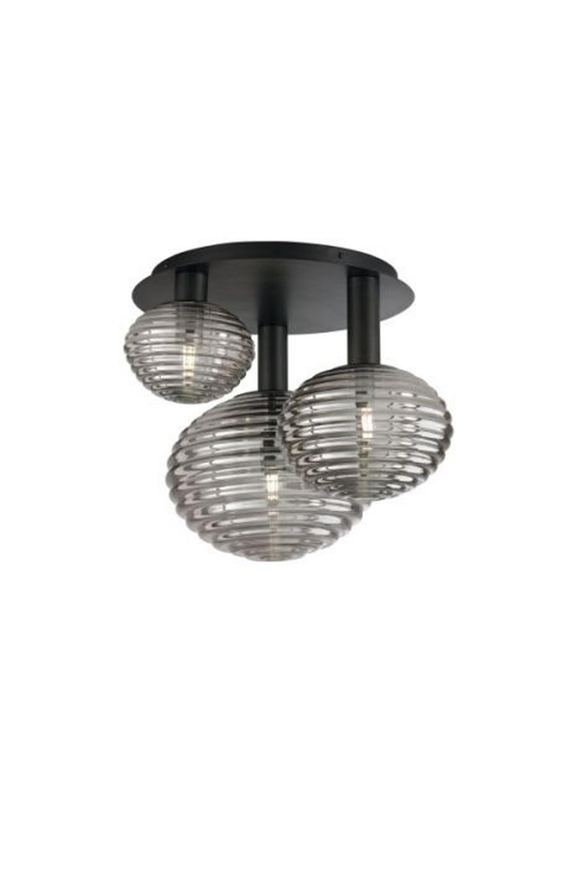 DECKENLEUCHTE Luce Ambiente e Design 39/53,5/48 cm   - Schwarz, Trend, Glas/Metall (39/53,5/48cm)
