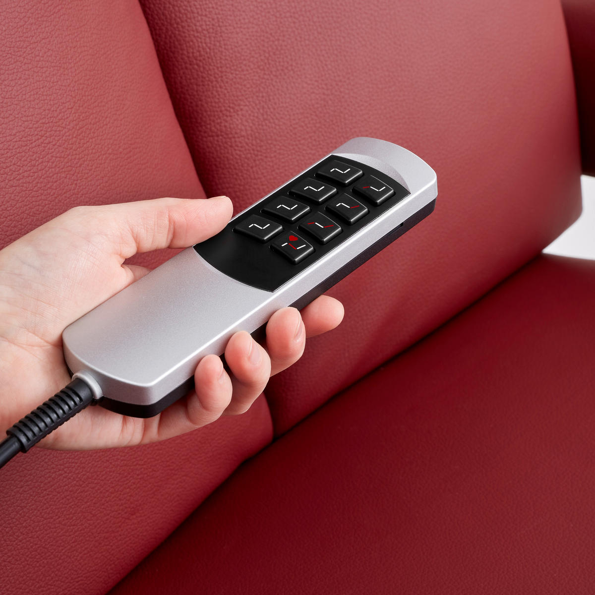 RELAXSESSEL in Leder Rot  - Edelstahlfarben/Rot, Design, Leder/Metall (78/113/81cm) - Cantus