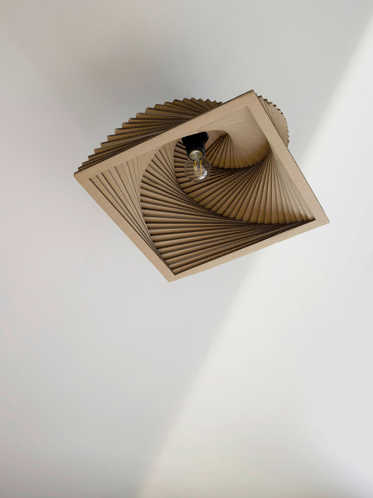 DECKENLEUCHTE Modern 40/40/22,5 cm    - Natur, Karton/Metall (40/40/22,5cm) - Osram