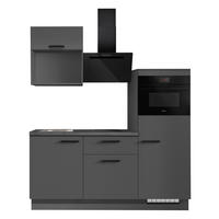 KÜCHENBLOCK 180 cm   in Graphitfarben  - Schieferfarben/Schwarz, Basics, Holzwerkstoff/Metall (180cm) - Impuls