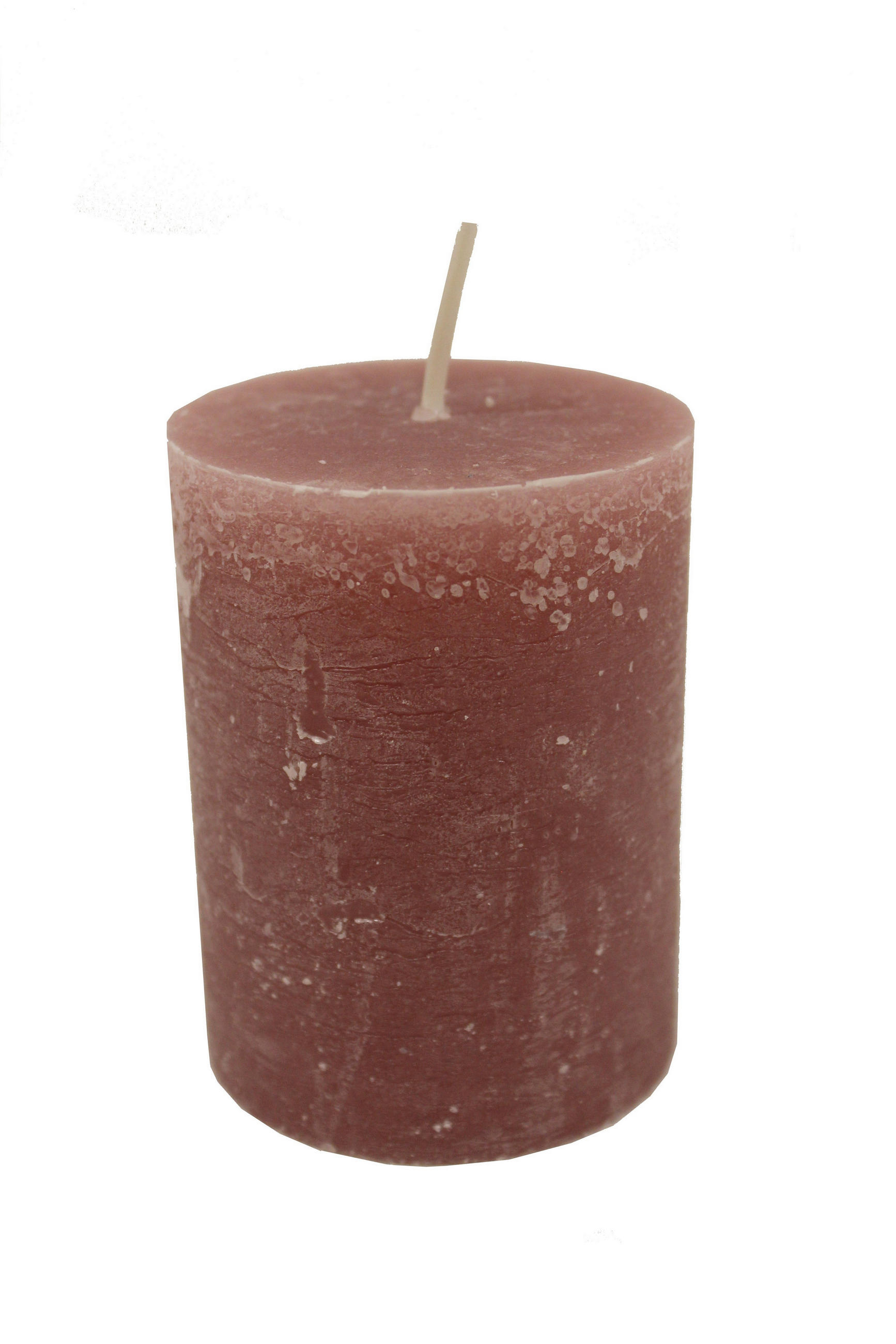 VÁLCOVÁ SVÍČKA - růžová, Basics, přírodní materiály (6,8/9cm) - Ambia Home