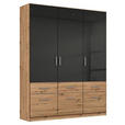 KLEIDERSCHRANK 136/197/54 cm 3-türig  - Dunkelgrau/Silberfarben, Design, Holzwerkstoff/Kunststoff (136/197/54cm) - Carryhome