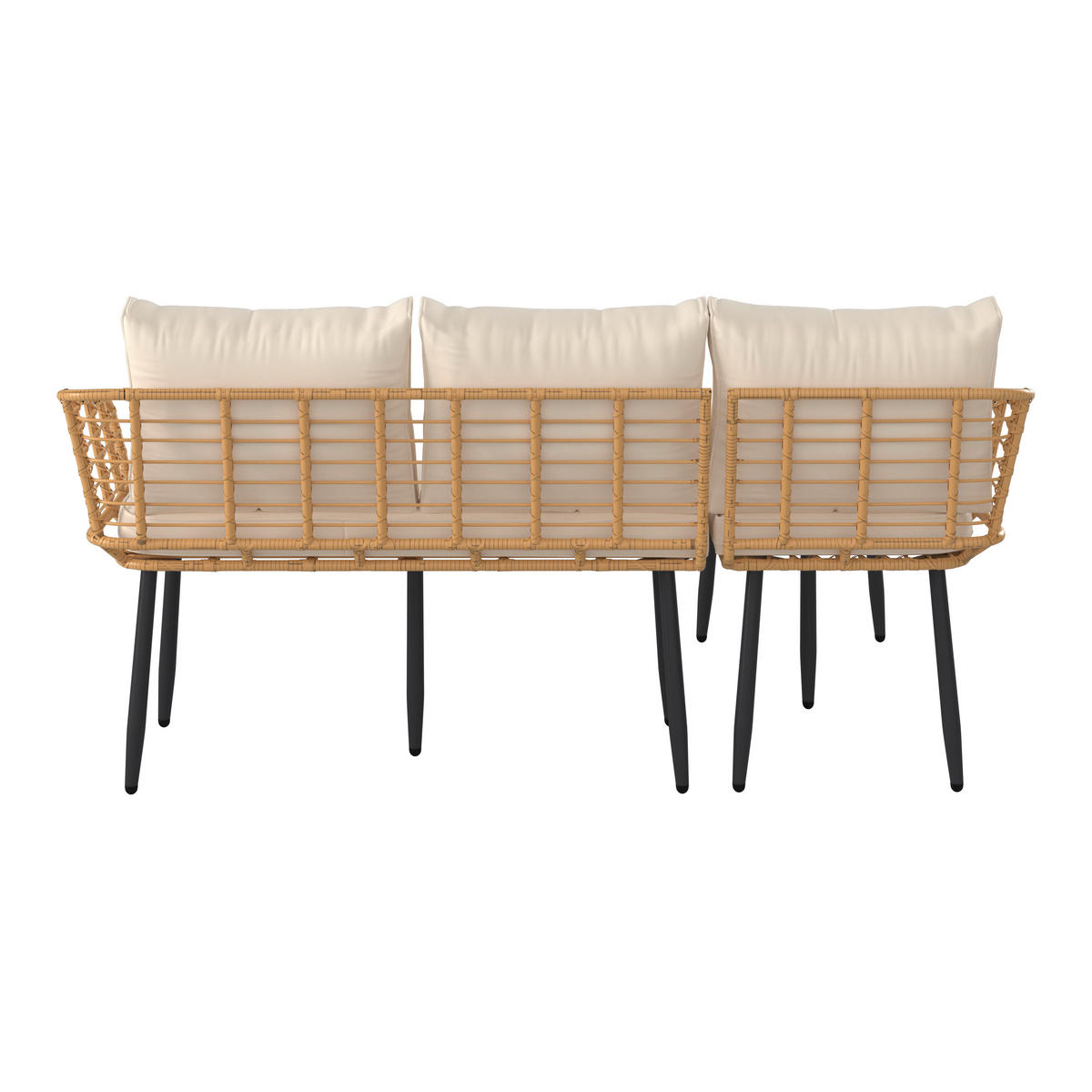 LOUNGEGARNITUR Eisen  - Beige/Naturfarben, MODERN, Glas/Kunststoff (187/67/65cm) - Ambia Garden