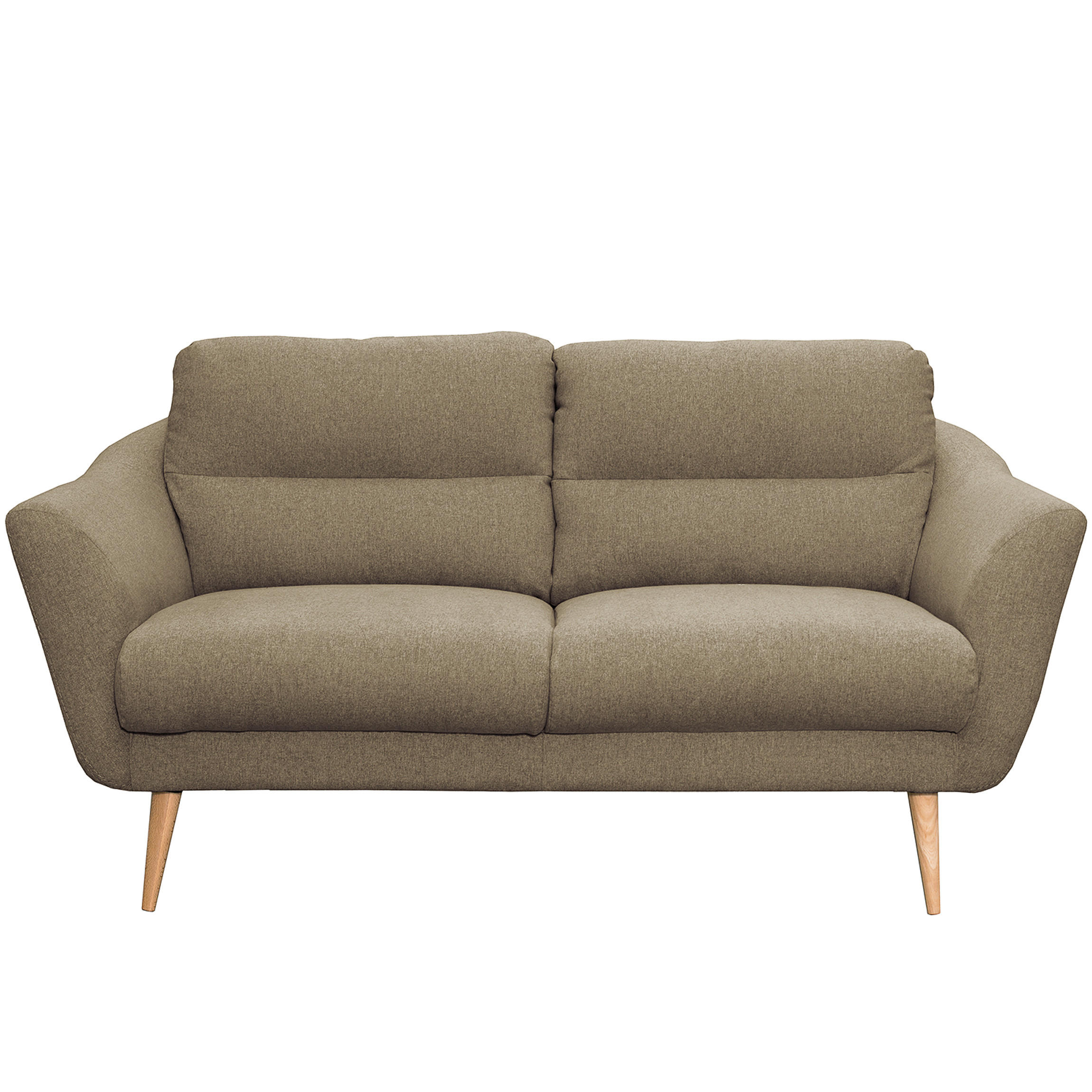 2,5-SITZER Webstoff Braun  - Buchefarben/Braun, Design, Holz/Textil (187/87/88cm) - Livetastic