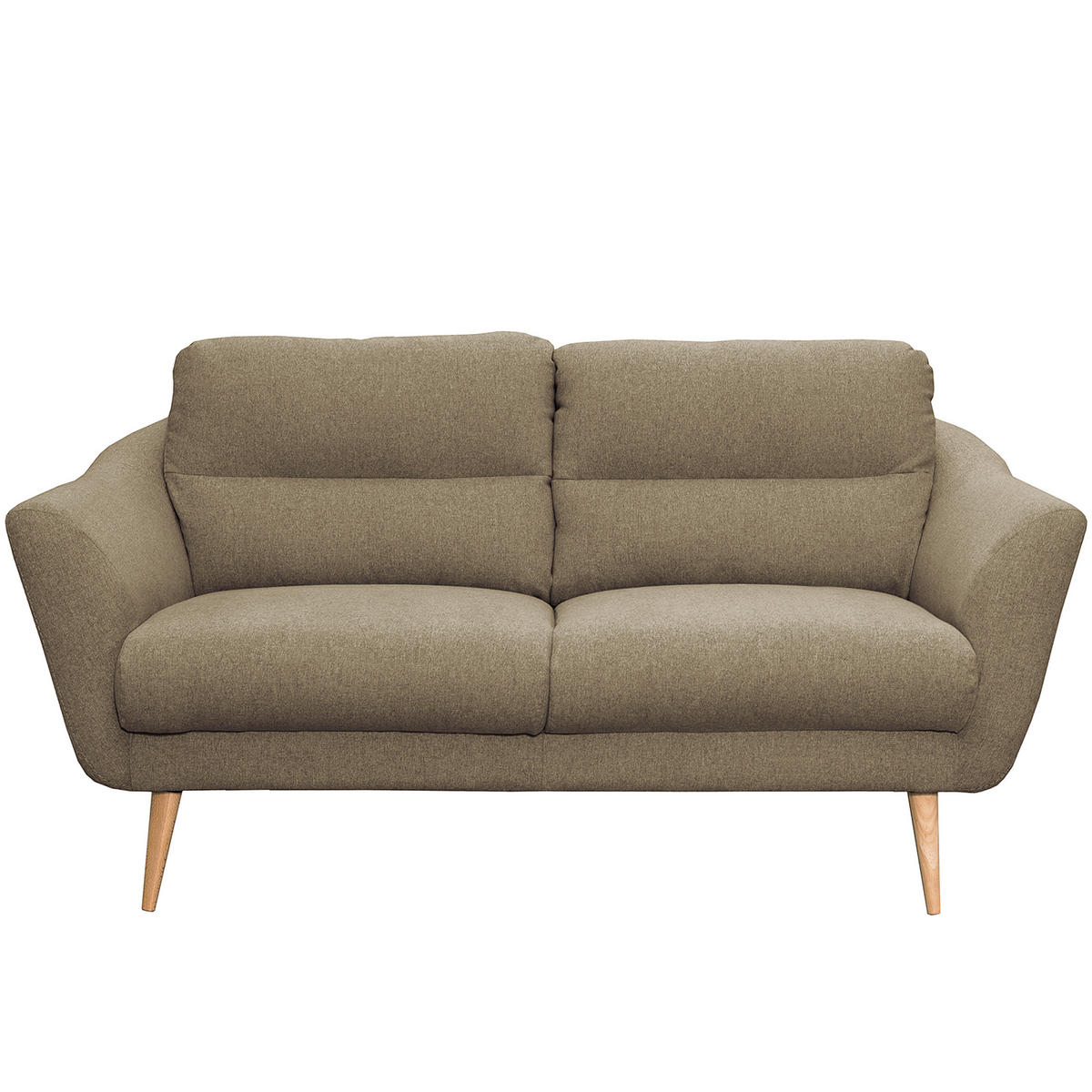 2,5-SITZER Webstoff Braun  - Buchefarben/Braun, Design, Holz/Textil (187/87/88cm) - Livetastic