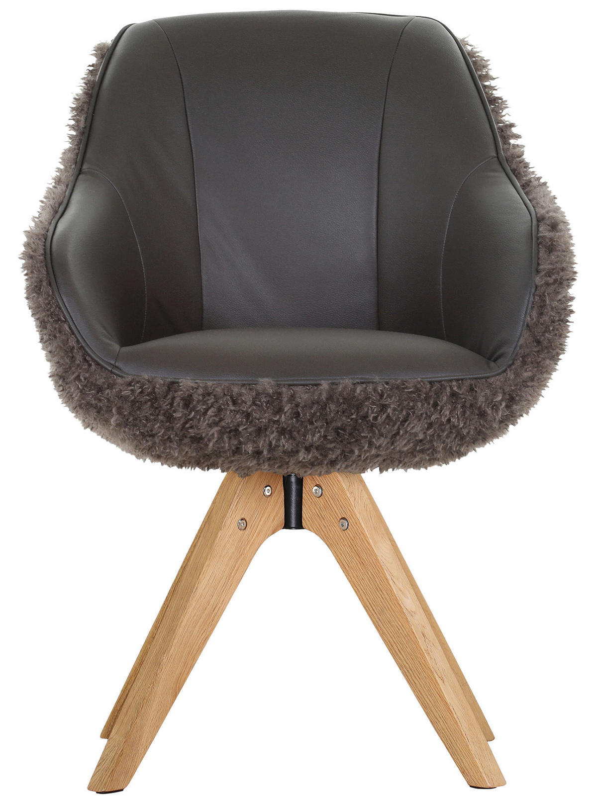 ŽIDLE S PODRUČKAMI, vzhled kůže, plyš, hnědá - přírodní barvy/hnědá, Trend, dřevo/textil (60/83/65cm) - Landscape