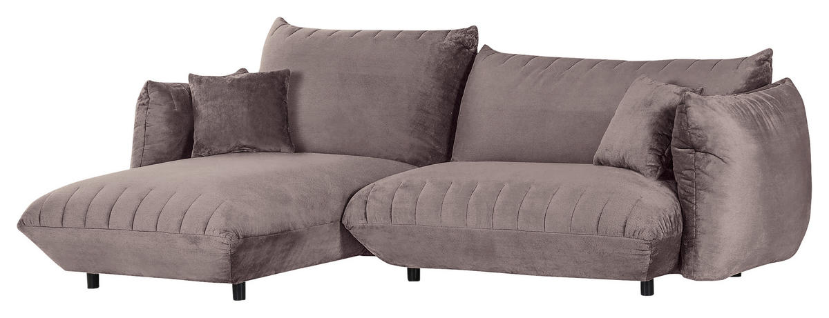 HÖRNSOFFA i plysch lerfärgad  - lerfärgad/svart, Klassisk, textil/plast (170/270cm) - MID.YOU