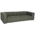 BIGSOFA in Flachgewebe, Leinenoptik Olivgrün  - Schwarz/Olivgrün, Design, Textil/Metall (262/66/113cm) - Emilio Belluti