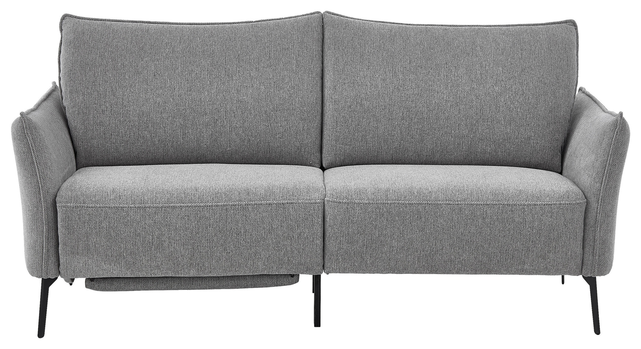 3-SITZER-SOFA  in Chenille Grau Modern  - Schwarz/Grau, KONVENTIONELL, Textil/Metall (184/90/92cm) - Elegando