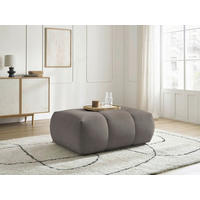 HOCKER FUJI  Leinenoptik Taupe  - Taupe/Schwarz, MODERN, Kunststoff/Textil (112/44/80cm)