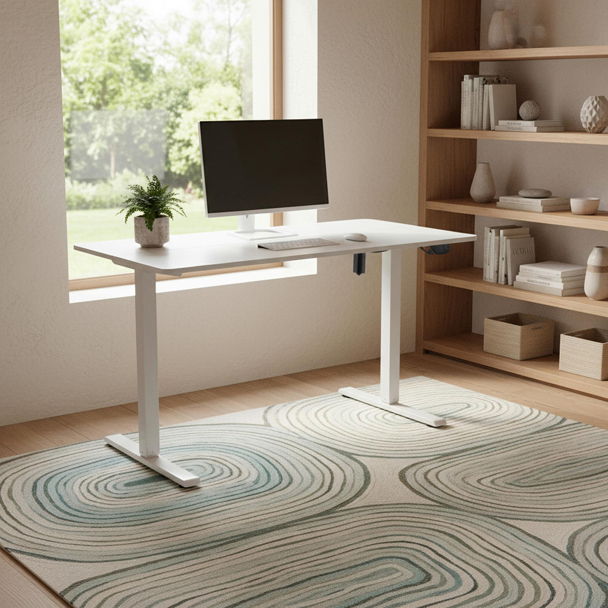 SCHREIBTISCH 120/60/72-110 cm  in Weiß  - Weiß, MODERN, Holz/Metall (120/60/72-110cm) - MID.YOU