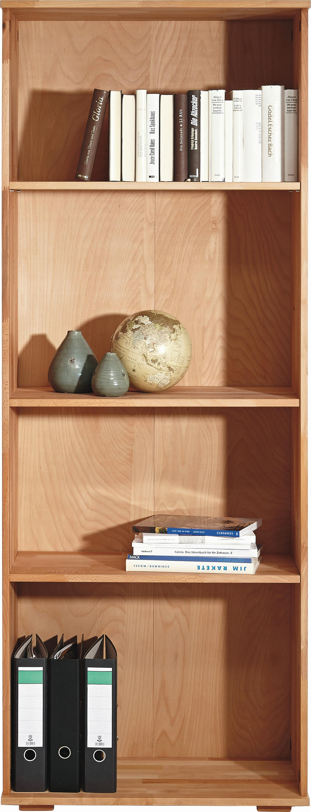 AKTENREGAL Kernbuche massiv Kernbuche  - Buchefarben/Kernbuche, Design, Holz (73/189/38cm) - Carryhome