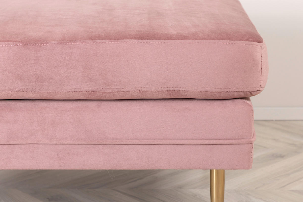 HOCKER Goldfarben, Pink  - Pink/Goldfarben, Design, Kunststoff/Textil (90/49/70cm) - Livetastic