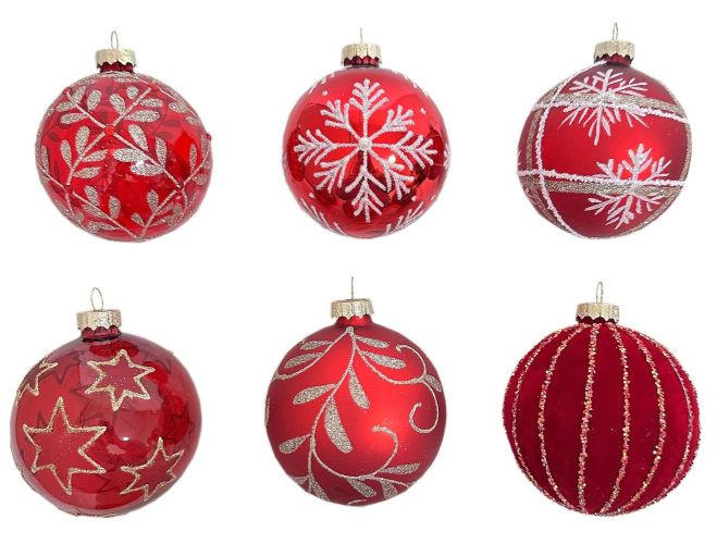 BAŇKA NA VÁNOČNÍ STROMEČEK   - červená, Lifestyle, kov/plast (8cm) - X-Mas