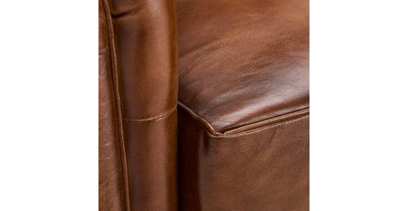 SESSEL in Echtleder Braun  - Braun, LIFESTYLE, Leder/Holz (84/88/83cm) - Landscape