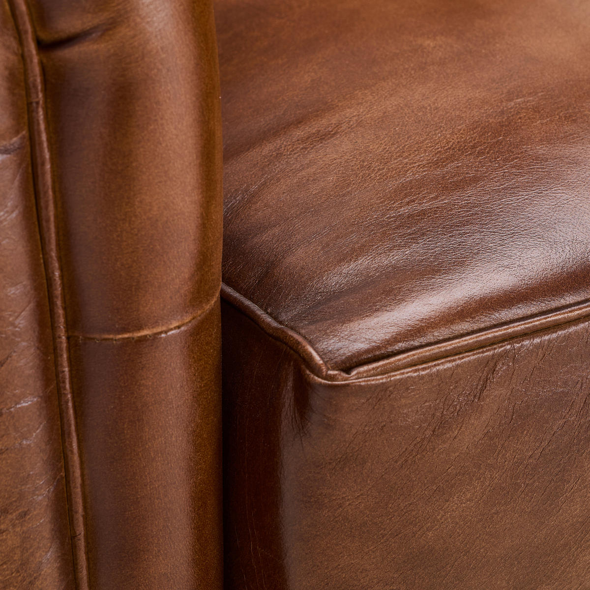 SESSEL in Echtleder Braun  - Braun, LIFESTYLE, Leder/Holz (84/88/83cm) - Landscape