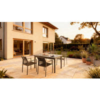 GARTENTISCH 140-180/90/76 cm Metall, Glas  - Cappuccino, Design, Glas/Metall (140-180/90/76cm) - Niehoff Garden