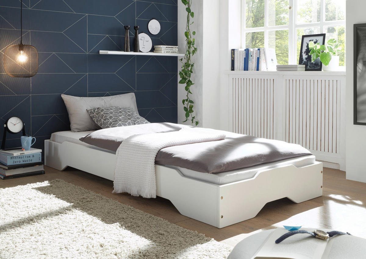 POSTELJA 90 cm   x 200 cm  , les bela  - bela, Konvencionalno, les (90/200cm) - Carryhome