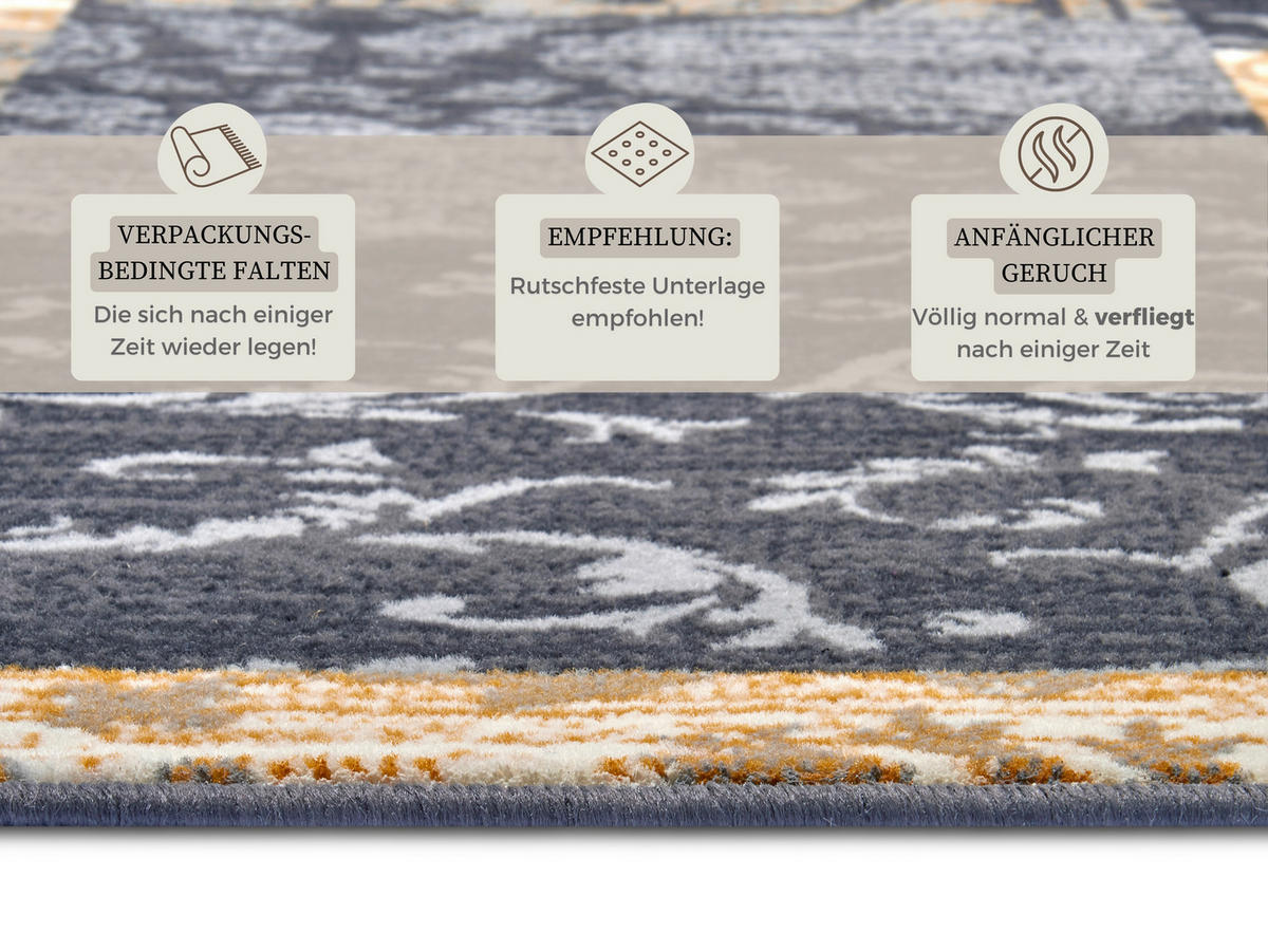 FLACHWEBETEPPICH 235/320 cm Gloria Grau, Sahara  - Grau/Sahara, Design, Kunststoff/Textil (235/320cm)