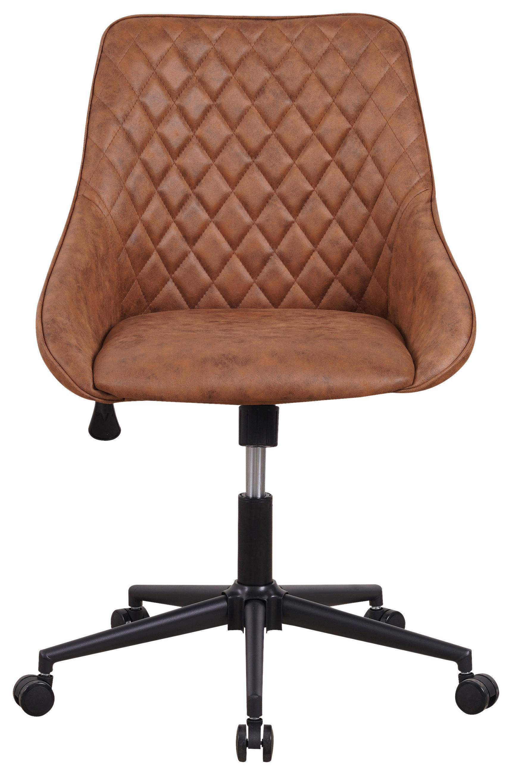 OTOČNÁ STOLIČKA, mikrovlákno, koňaková - čierna/koňaková, Konventionell, kov/textil (60/84/64,5cm) - MID.YOU