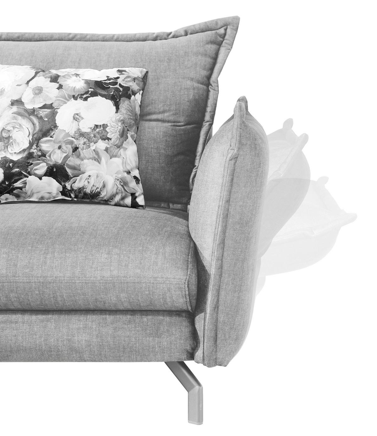 ECKSOFA Beige Velours  - Beige/Schwarz, MODERN, Textil/Metall (255/180cm) - Livetastic