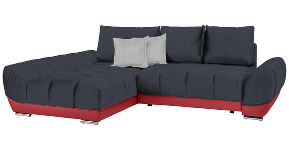 ECKSOFA in Anthrazit, Rot, Hellgrau  - Anthrazit/Rot, MODERN, Textil/Metall (192/290cm) - Carryhome