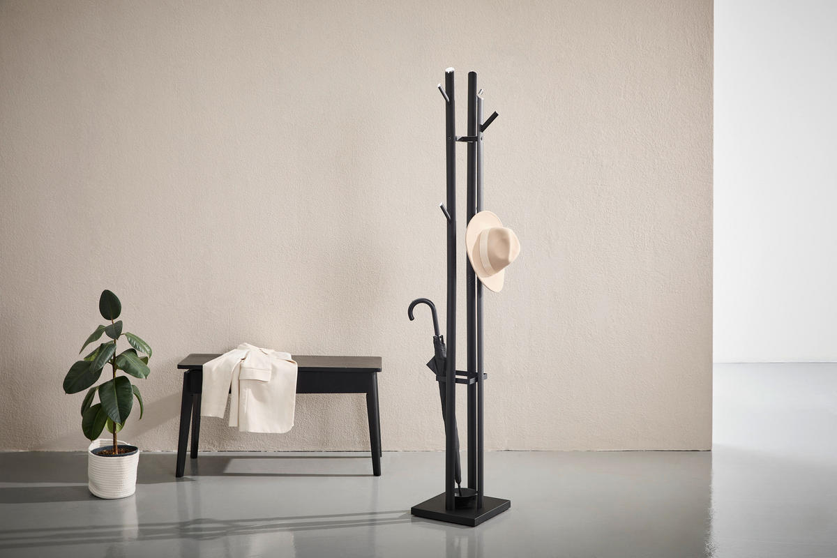 KLEIDERSTÄNDER in Schwarz 35,5/173/28,5 cm   - Schwarz, Basics, Metall (35,5/173/28,5cm) - Xora