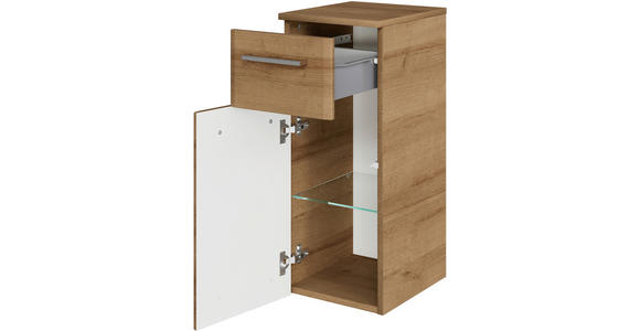 UNTERSCHRANK 30/72/33 cm   - Chromfarben/Eichefarben, KONVENTIONELL, Glas/Holzwerkstoff (30/72/33cm) - Xora