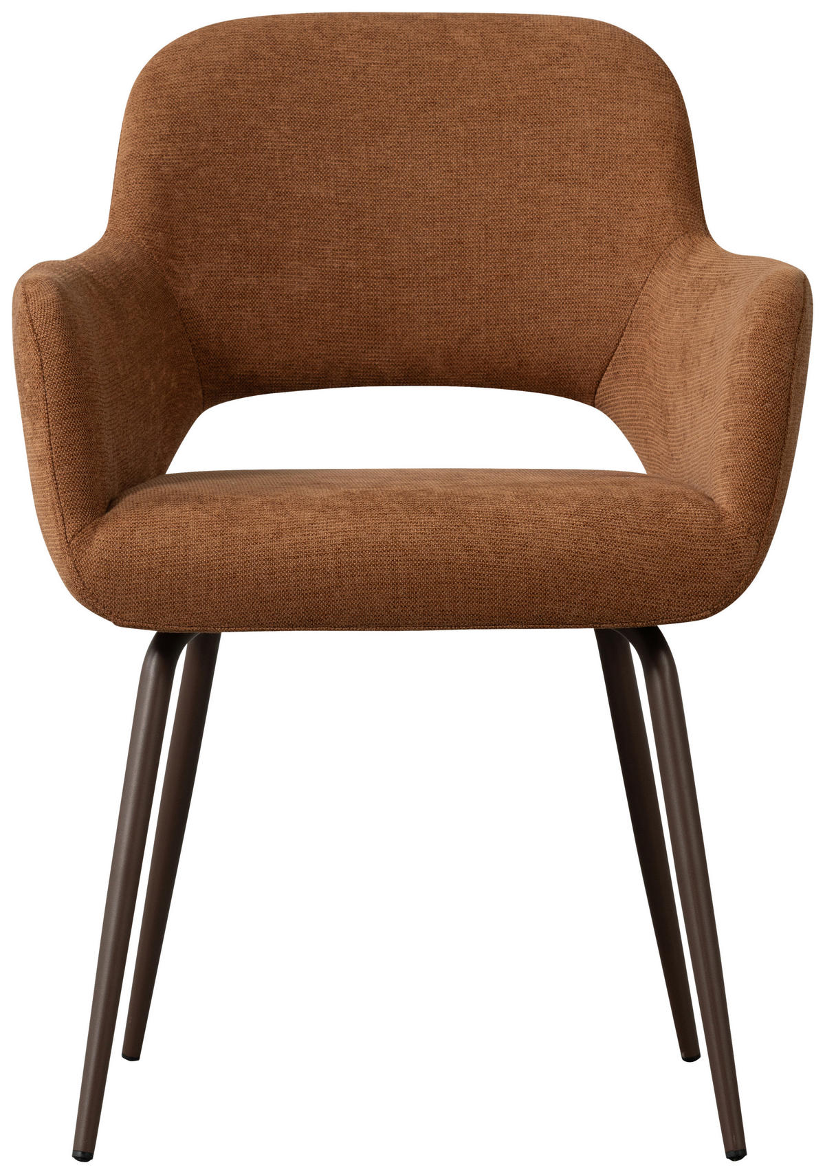 ARMLEHNSTUHL-SET 2 Stück  in Webstoff  - Dunkelbraun/Braun, MODERN, Textil/Metall (58/80/58cm) - Livetastic