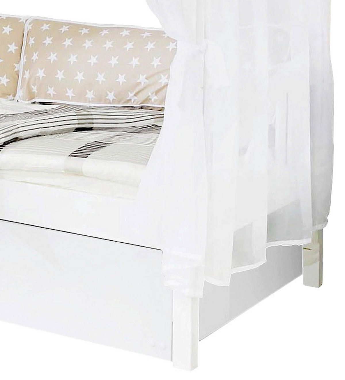 HIMMELBETT 90/200 cm  in Beige, Weiß  - Beige/Weiß, MODERN, Holz (90/200cm) - MID.YOU