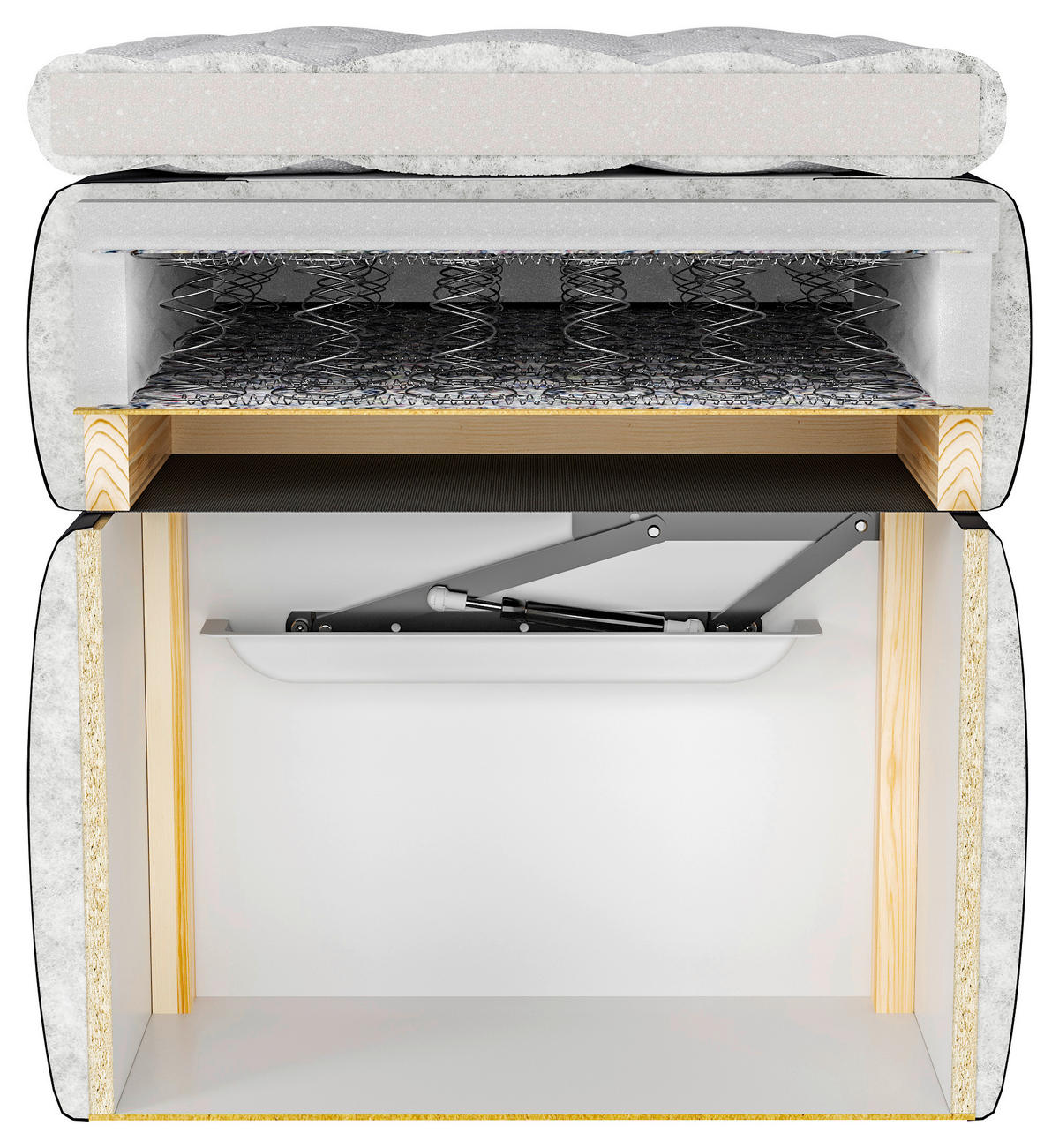 BOXBETT 90/200 cm  in Weiss  - Weiss, Modern, Holz/Holzwerkstoff (90/200cm) - MID.YOU