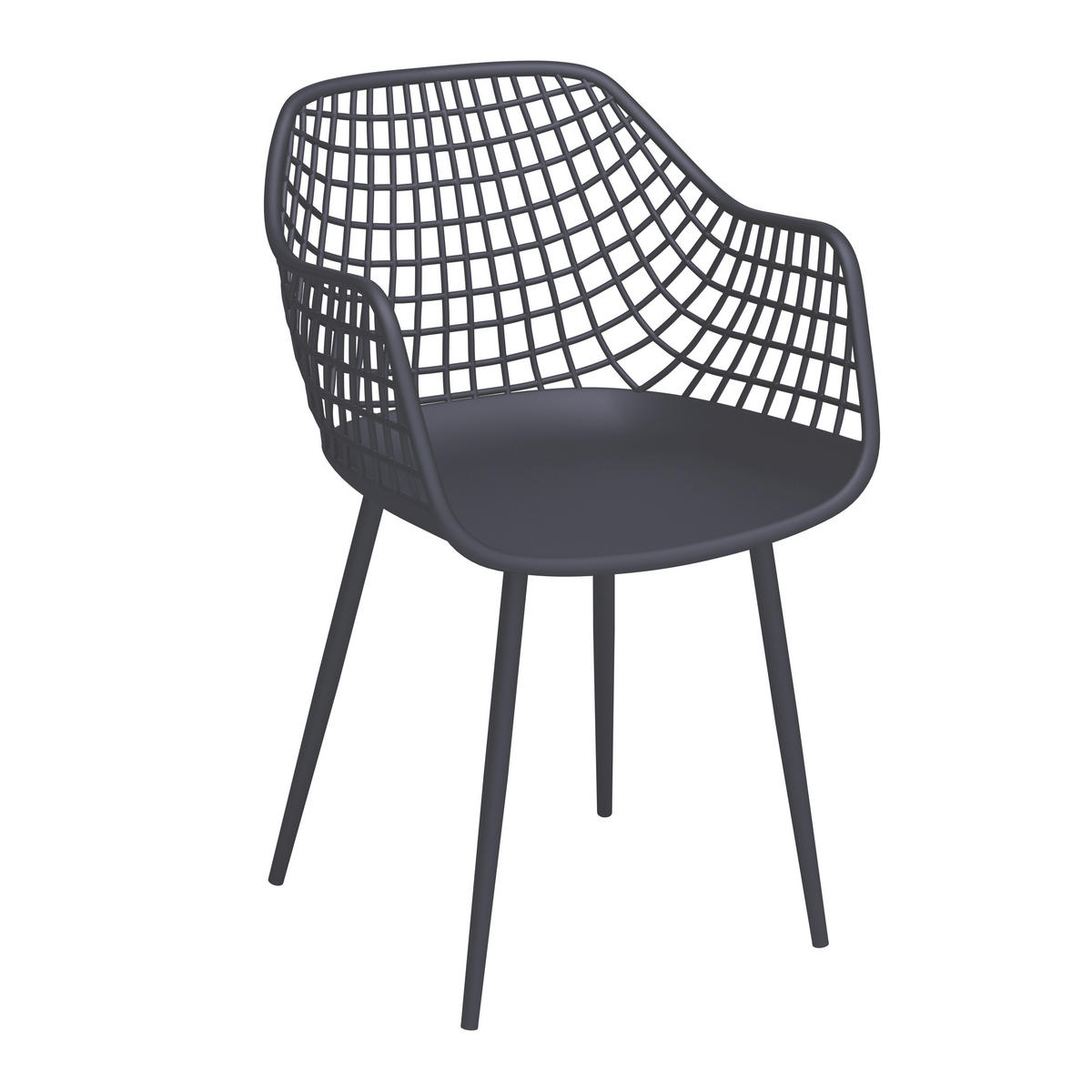 GARTENSESSEL Eisen Grau  - Grau, MODERN, Kunststoff/Metall (58/86/55cm) - Ambia Garden