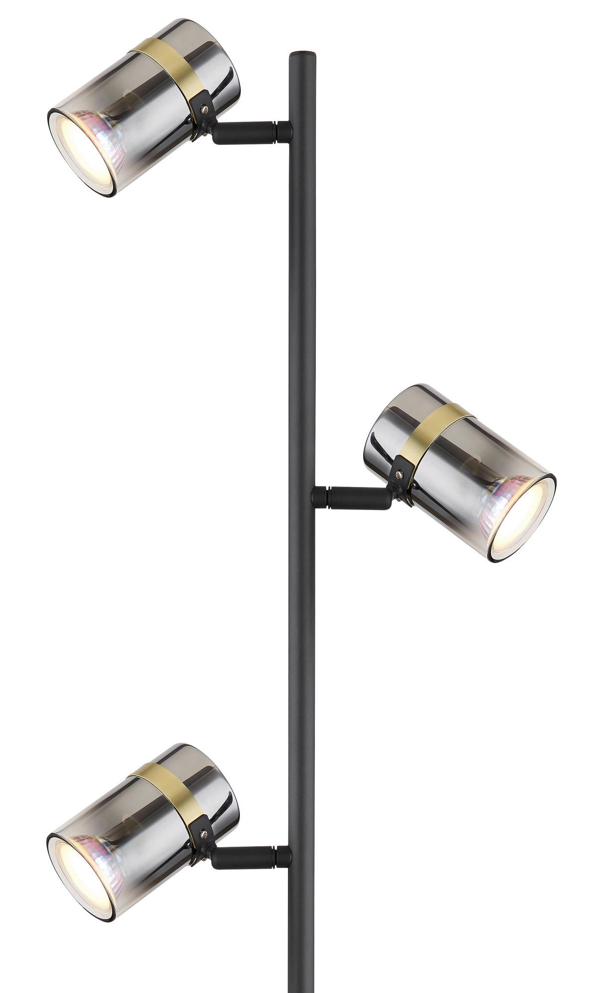 STEHLEUCHTE - Messingfarben/Schwarz, Design, Glas/Kunststoff (23/154cm) - Globo