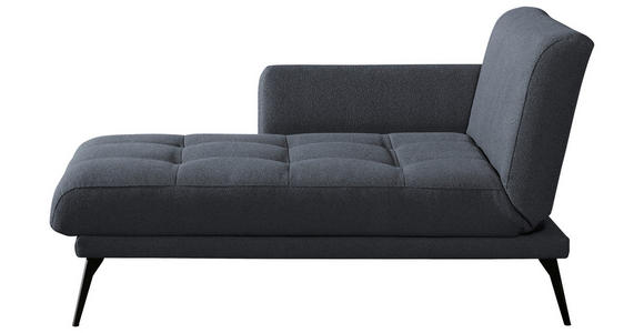 RÉCAMIERE Dunkelgrau - Dunkelgrau/Schwarz, KONVENTIONELL, Textil/Metall (200/85/106cm) - Novel