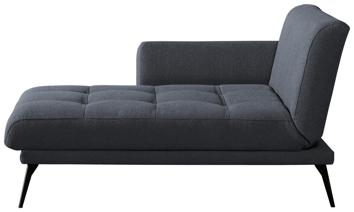 RÉCAMIERE Dunkelgrau  - Dunkelgrau/Schwarz, KONVENTIONELL, Textil/Metall (200/85/106cm) - Novel