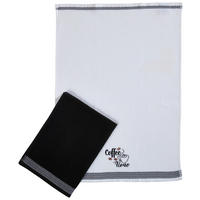 KÖKSHANDDUK SET 2 styck svart, vit  - vit/svart, textil (50/70cm) - Esposa